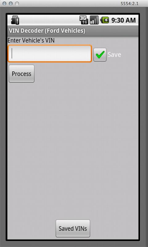 Android application VIN Decoder (Ford Vehicles) screenshort