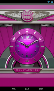 Clock Widget Pink Star - náhled