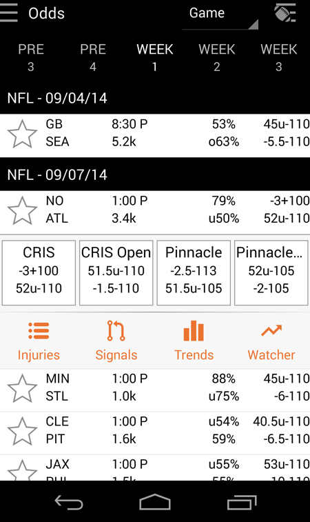 Android application Live Odds - Vegas Lines, Picks screenshort