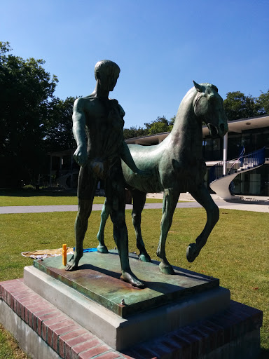 Man With Horse Statue