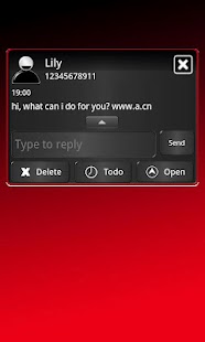 GO SMS COOL RED ANDROID THEME - screenshot thumbnail
