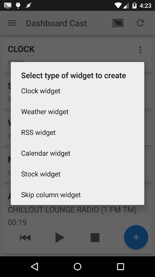    Dashboard Cast- screenshot  