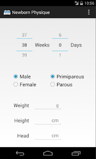 Capture d'ecran de l'application Android Newborn Physique
