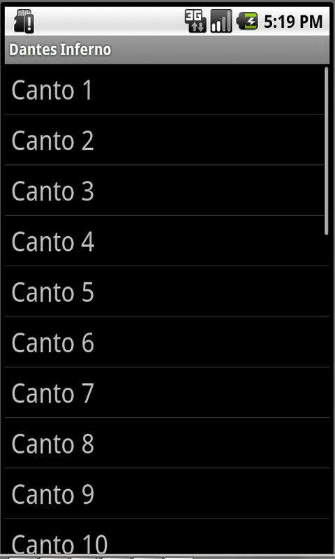 Android application Dantes Inferno  Divine Comedy screenshort