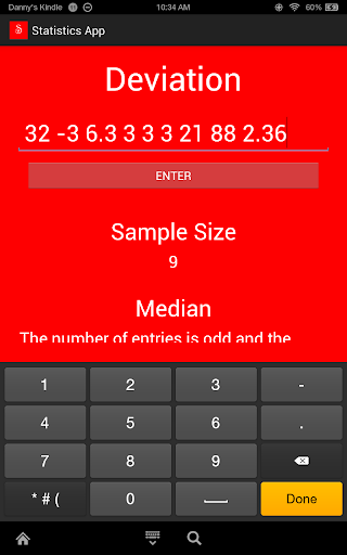 Statistics App Calculator