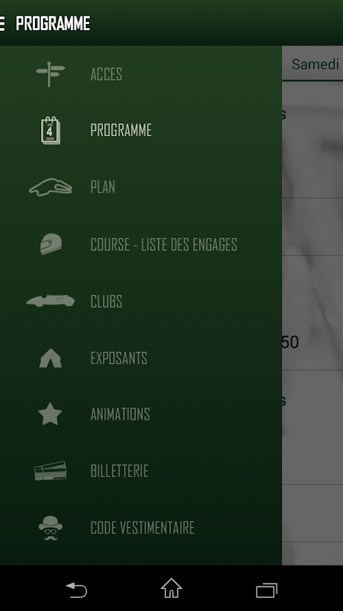 Android application Le Mans Classic screenshort