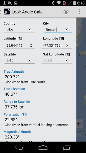 Look Angle Calculator