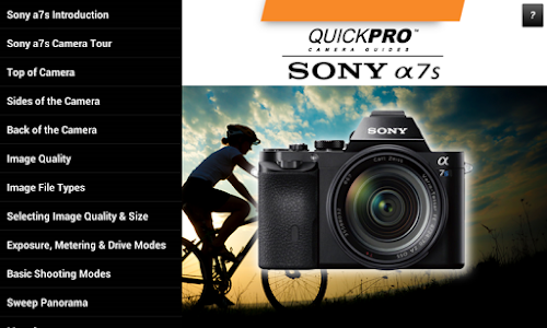 Android application Guide to Sony a7s screenshort