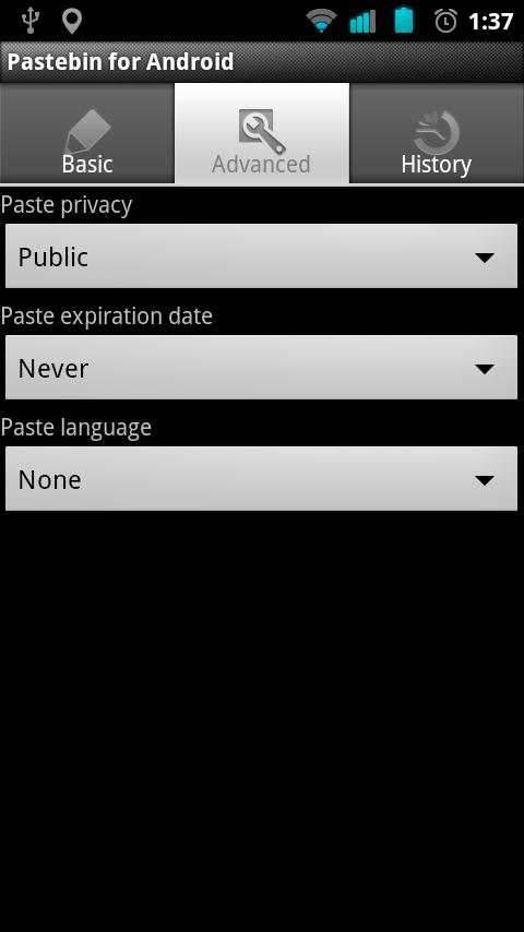   Pastebin for Android – zrzut ekranu 