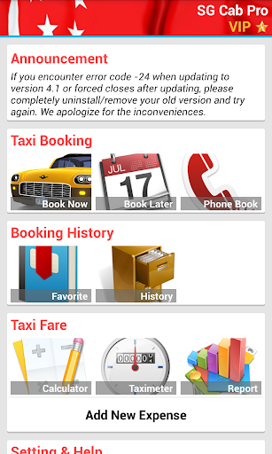 SG Cab Pro Taxi Booking