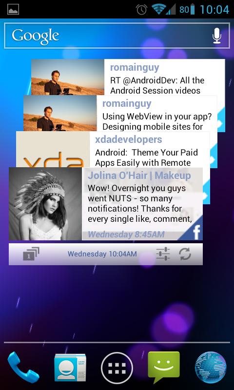 Android application Stackz for Facebook &amp; Twitter screenshort