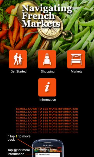 Android application Navigating French Markets screenshort