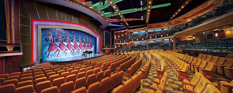 The five-story Savoy Theater, Mariner of the Seas' main show lounge, features Broadway-style productions.