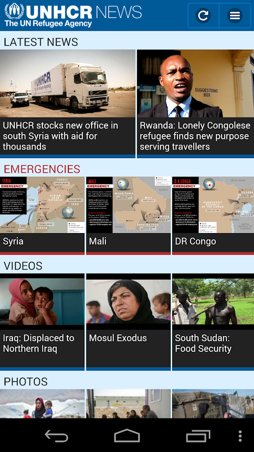 UNHCR News - screenshot