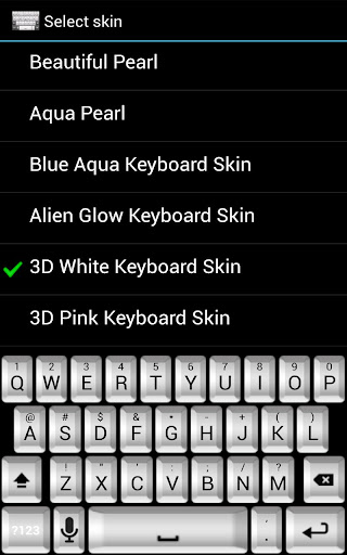 3D White Keyboard Skin