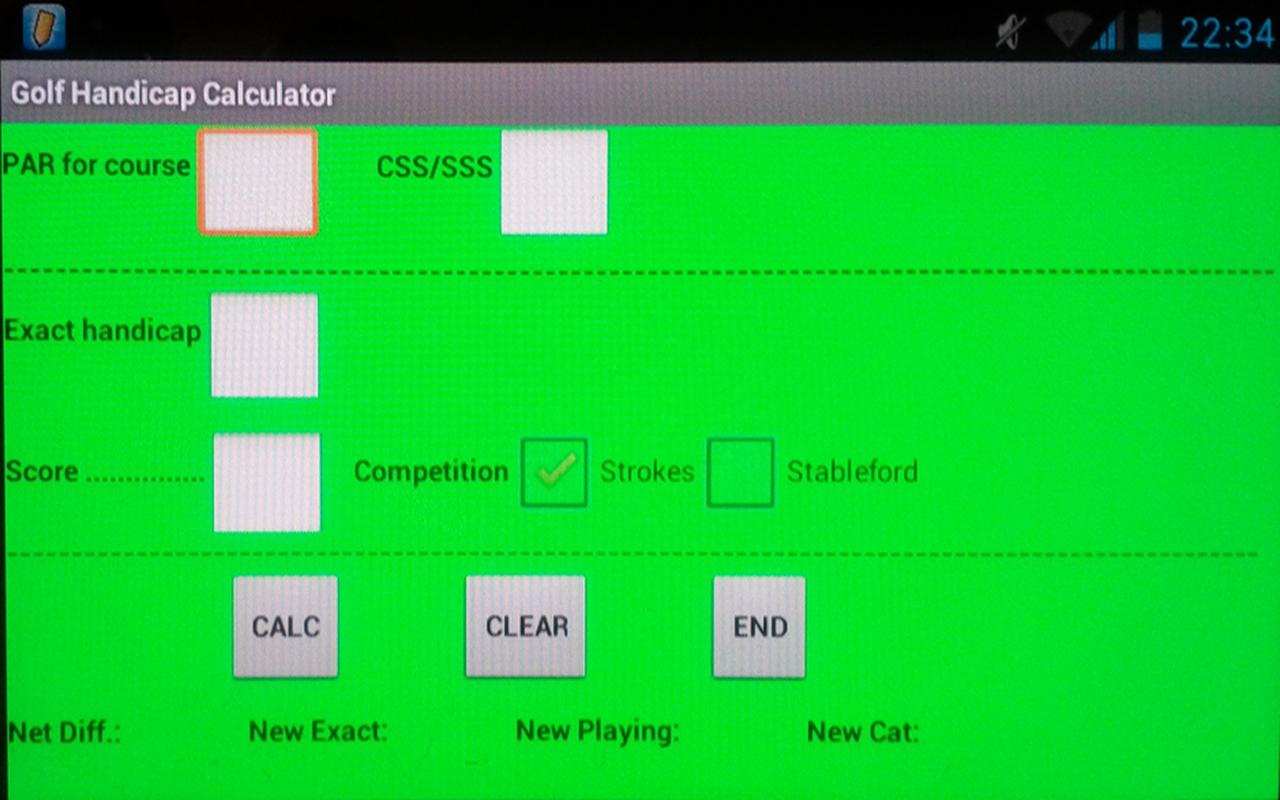 GUI Golf Handicap Calculator Screen 3