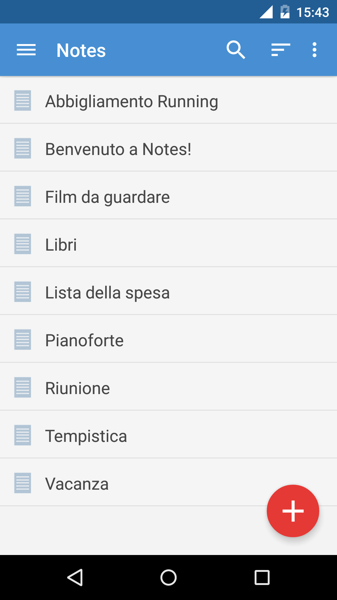 Android application Notes screenshort