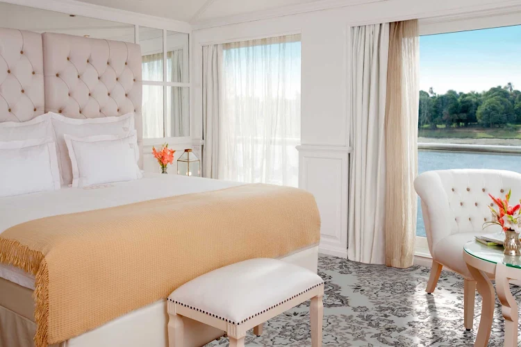 The luxury suites on Uniworld's River Tosca are reminiscent of a 5-star hotel. 