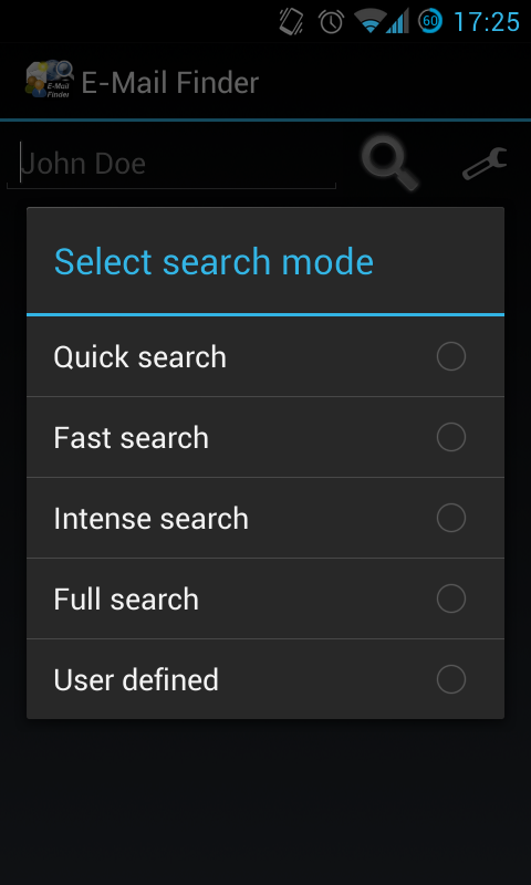 Android application Find Email Address screenshort