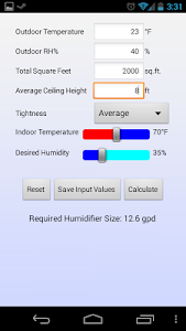 Humidifier Sizing screenshot 2