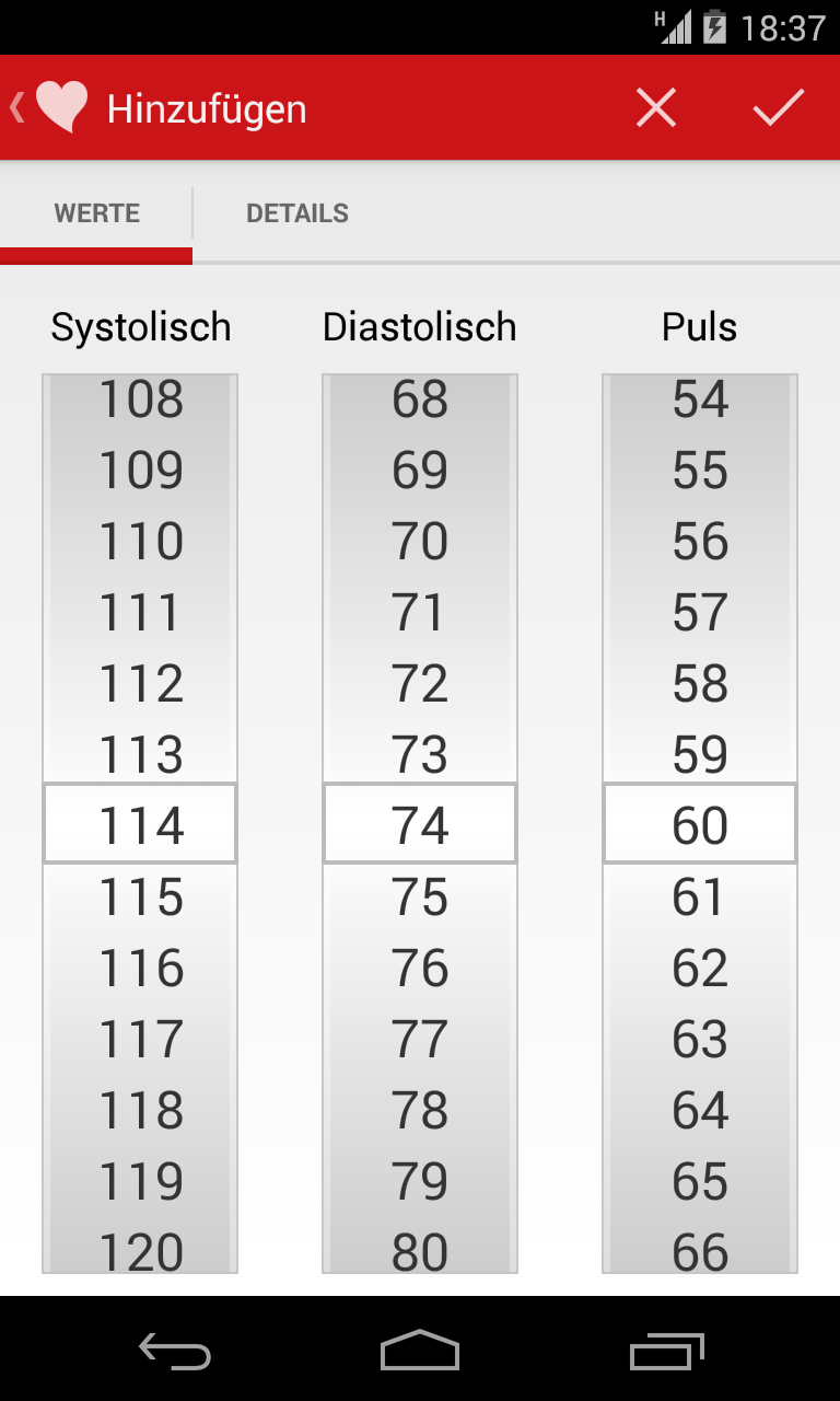 Android application Blood Pressure Companion screenshort