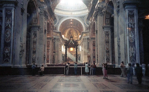 Inside St. Peter's Basilica in Rome.