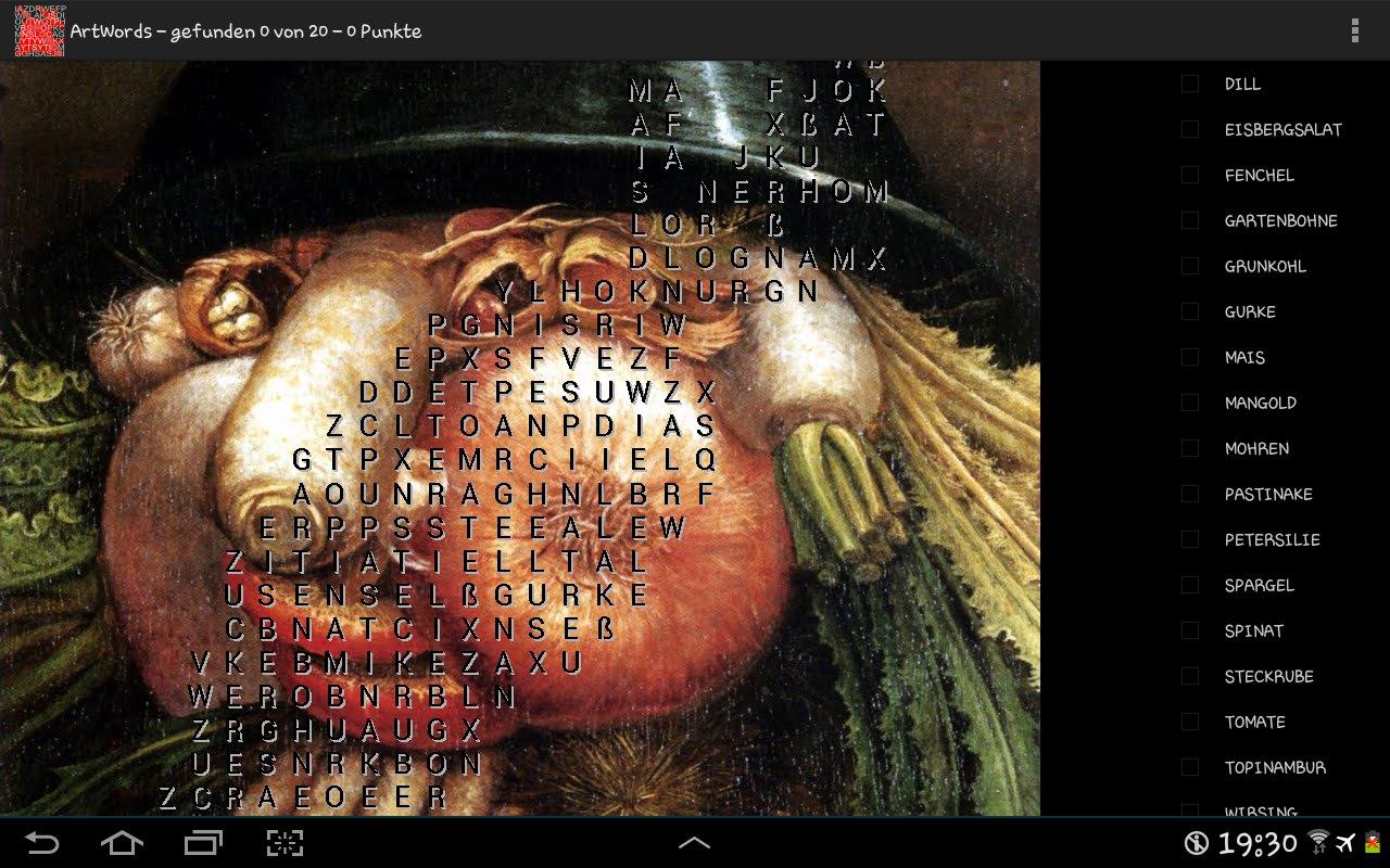 Android application ArtWords word search screenshort