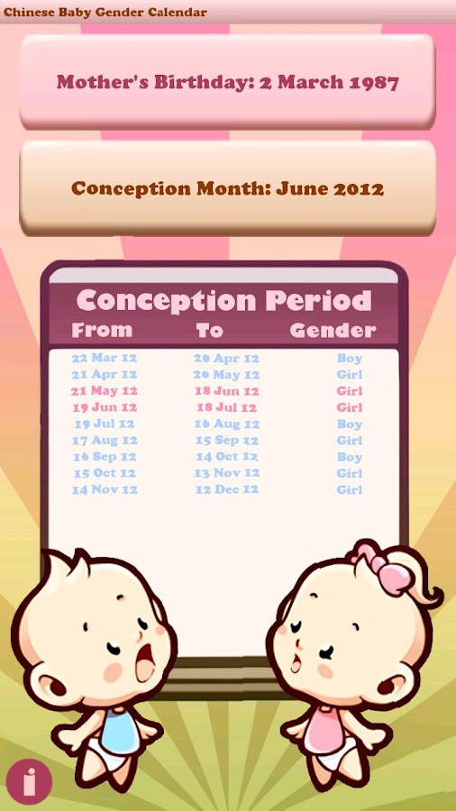 baby calendar 2018