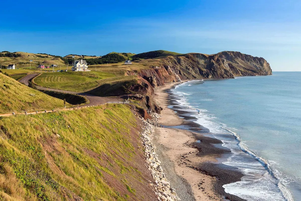 Iles-de-la-Madeleine-coastline - The coastline of  Iles De La Madeleine, or the Magdalen Islands, which sit just north of Prince Edward Island and Nova Scotia in the Gulf of Saint Lawrence, Canada.