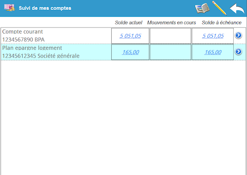 Android application Compte et budget perso screenshort