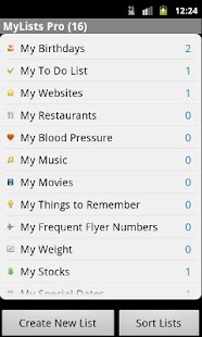 Free MyLists Pro Database APK for Android