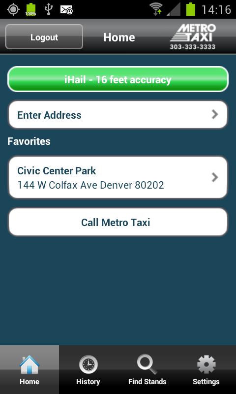 Android application Metro Taxi Denver screenshort