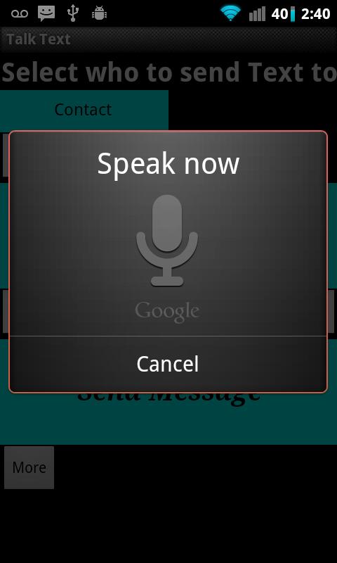 Talk Text Screen 1