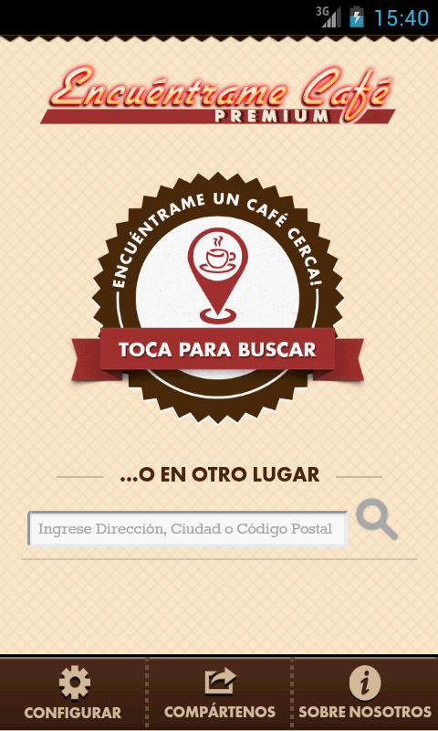 Android application Find Me Coffee Premium screenshort