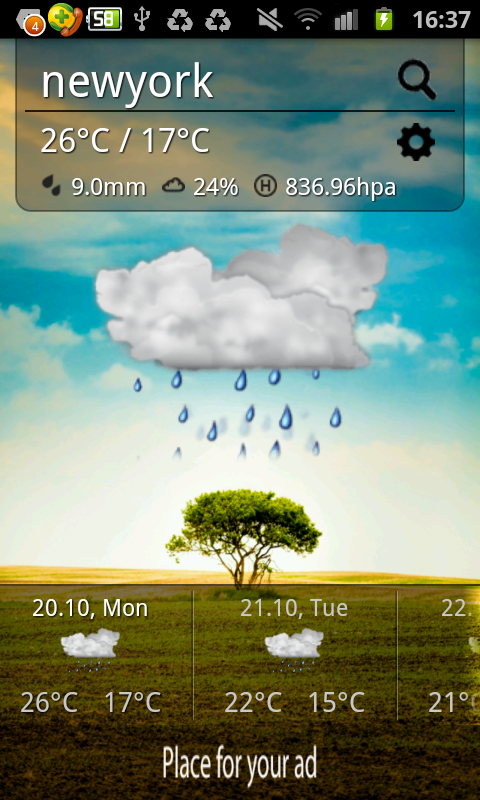City Weather Screen 1