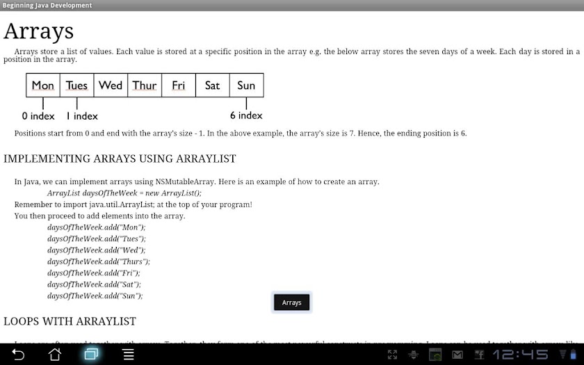 Beginning Java Programming Screen 1
