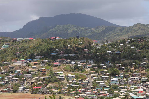 Where the people live: Hillside homes on St. Lucia. 