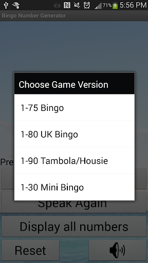 Bingo Number Generator