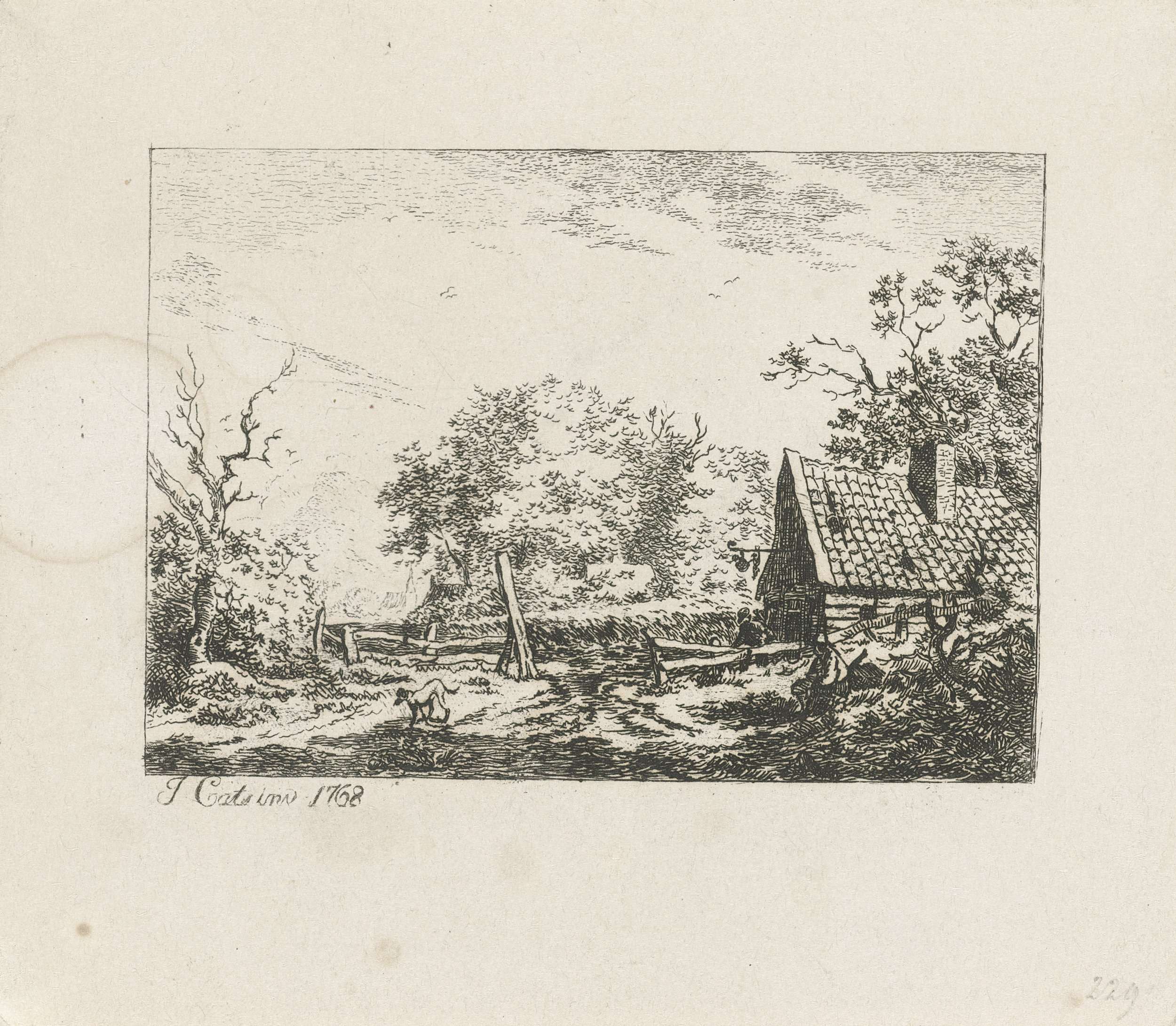 Landschap met schuur