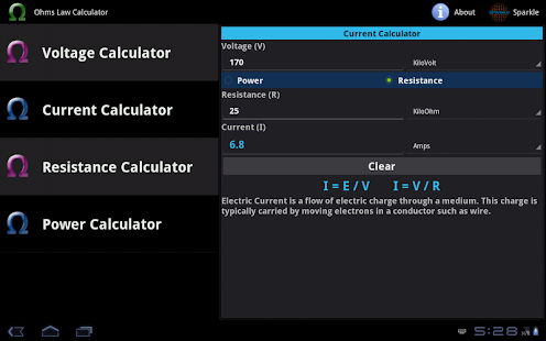 Ohms Law Calculator Tablet Screenshots 3