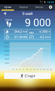  Шагомер – уменьшенный скриншот  