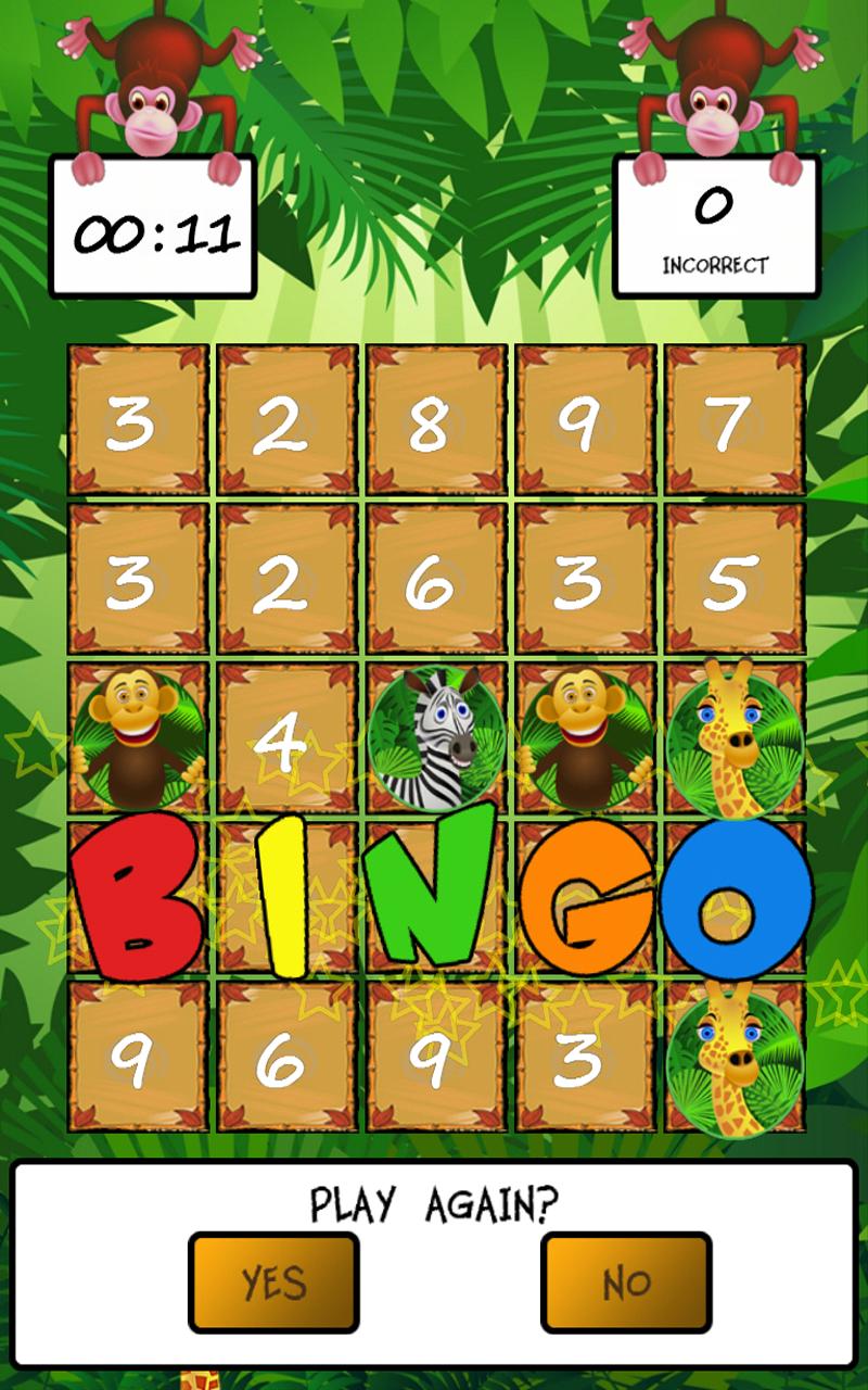 Jungle Math Bingo Screen 3