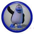 Poweramp skin Penguin blue Apk