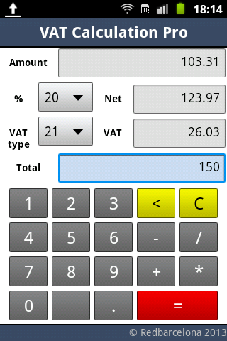 VAT Calculation Pro Screen 2