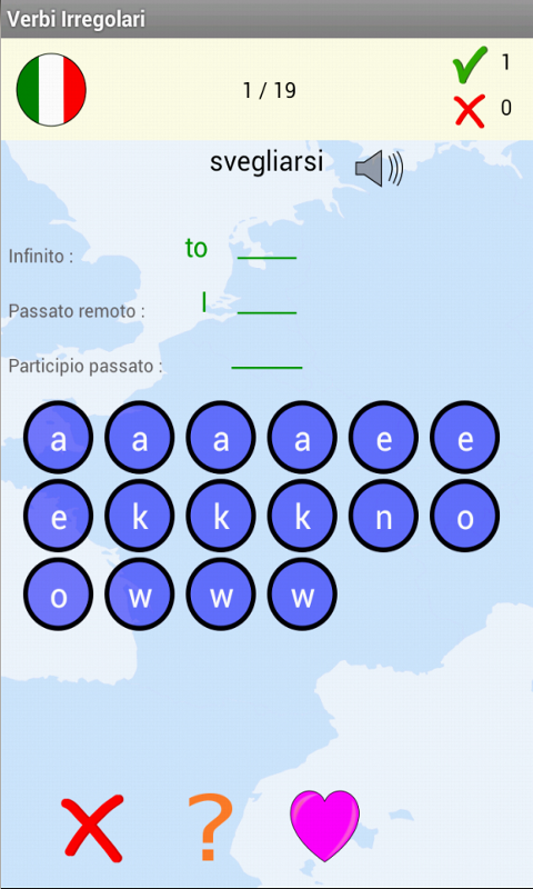 Android application English Irregular Verbs screenshort