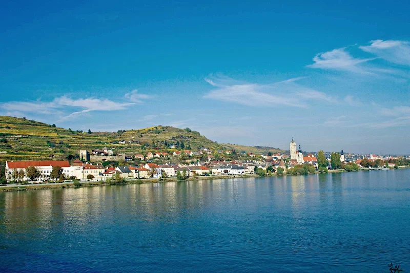 The waterfront of Stein an der Donau (Stein on the Danube), near Krems in the Wachau Valley of Austria.