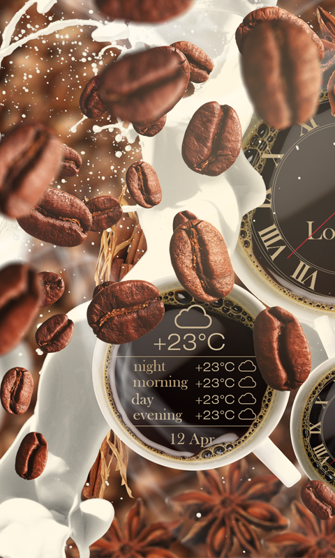 Android application Coffee clock LWP PRO Parallax screenshort