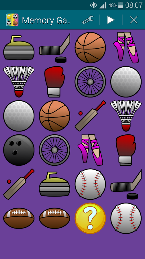 Αθλήματα 1, Παιχνίδι Μνήμης - screenshot