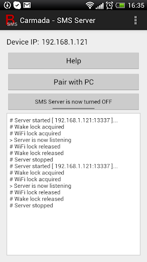 Carmada - SMS Server