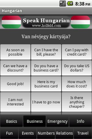 Speak Hungarian Screen 2
